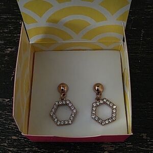 Authentic Origami Owl Rose Gold Hexagon Earrings - NEW - RARE!